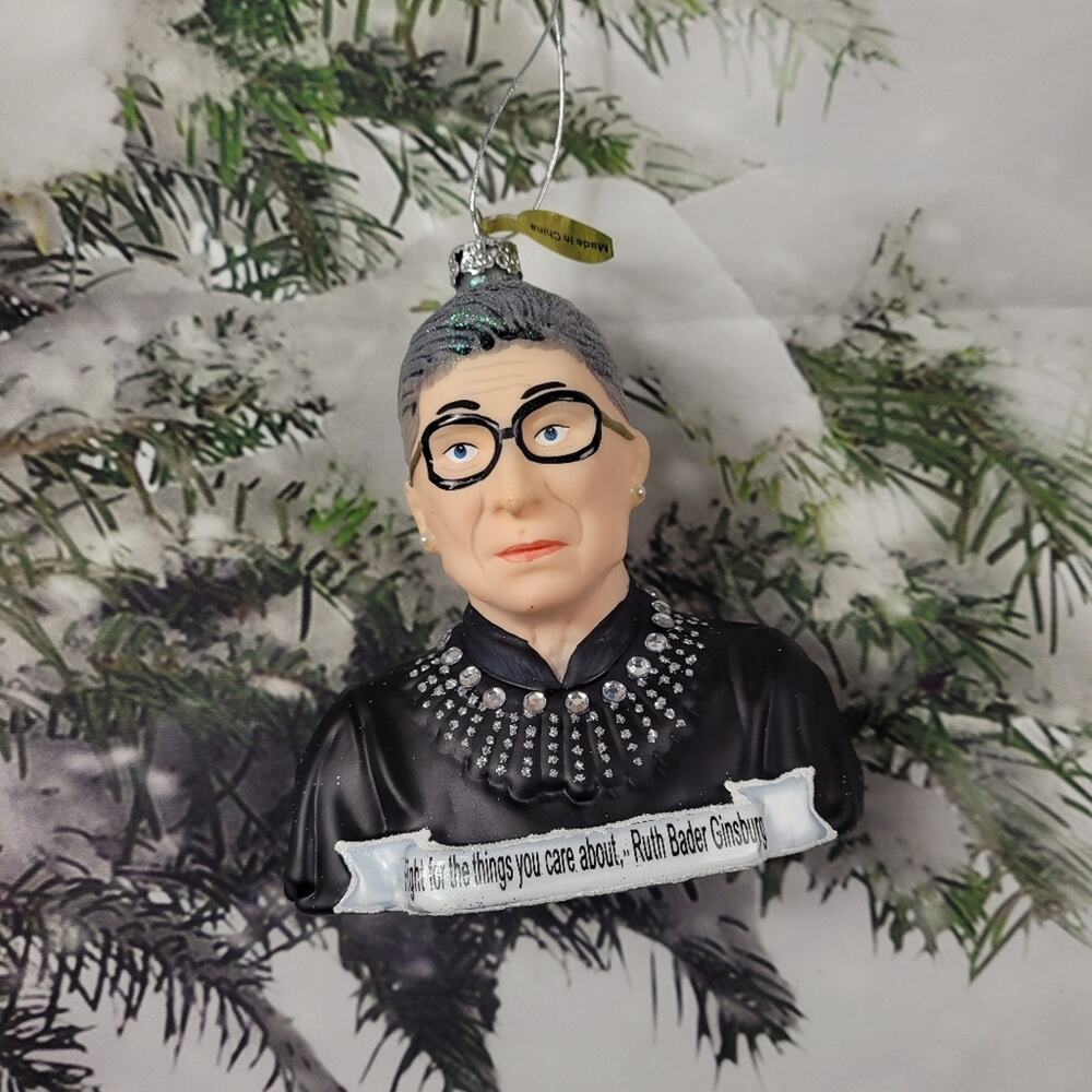 NWT Justice Ruth Bader Ginsburg Glass Ornament